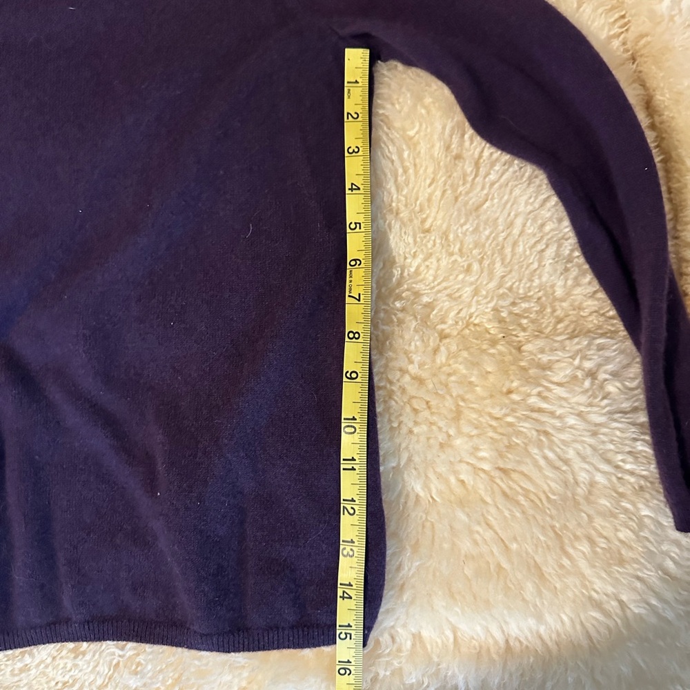 Peck & Peck luxury Dark Plum Cold-Shoulder Sweater - Picture 5 of 5